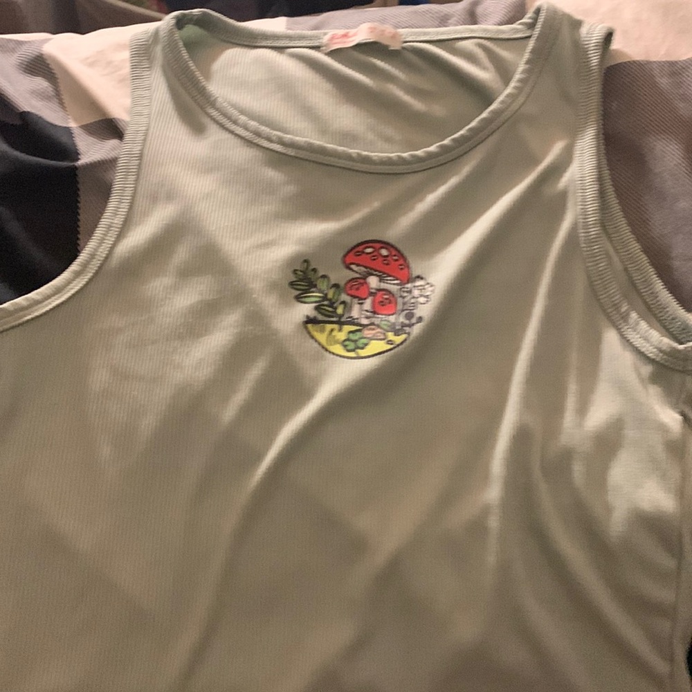 Light green textured, crop top